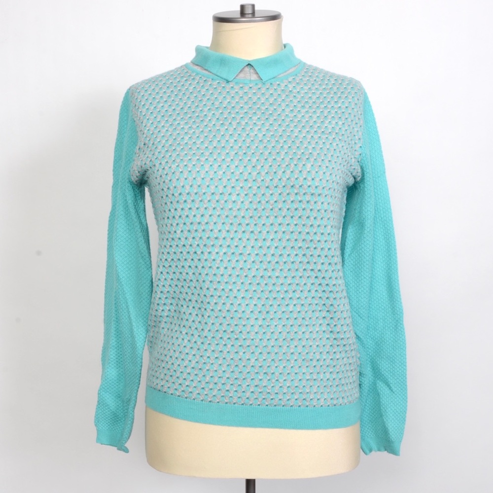 The Preppy Turquoise Collared Knit